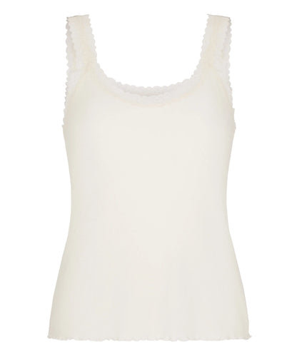 Hunkemoller Winter White Women Singlet Rib Jersey Lace SKU: 306139_Winter White Image 05