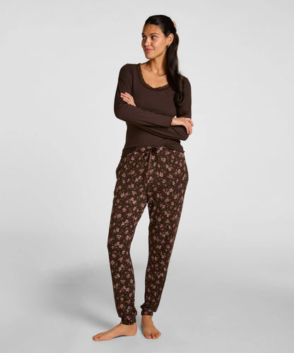 Hunkemoller Black Coffee Women Jersey Pyjama Pants SKU: 306144_Black Coffee Image 01