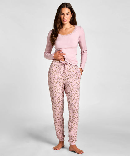Hunkemoller Pale Mauve Women Jersey Pyjama Pants SKU: 306145_Pale Mauve Image 01
