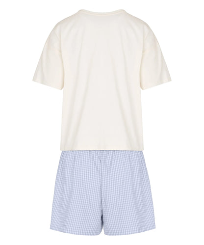 Hunkemoller Gardenia Women Pyjama Set with Short And T-Shirt SKU: 306153_Gardenia Image 06