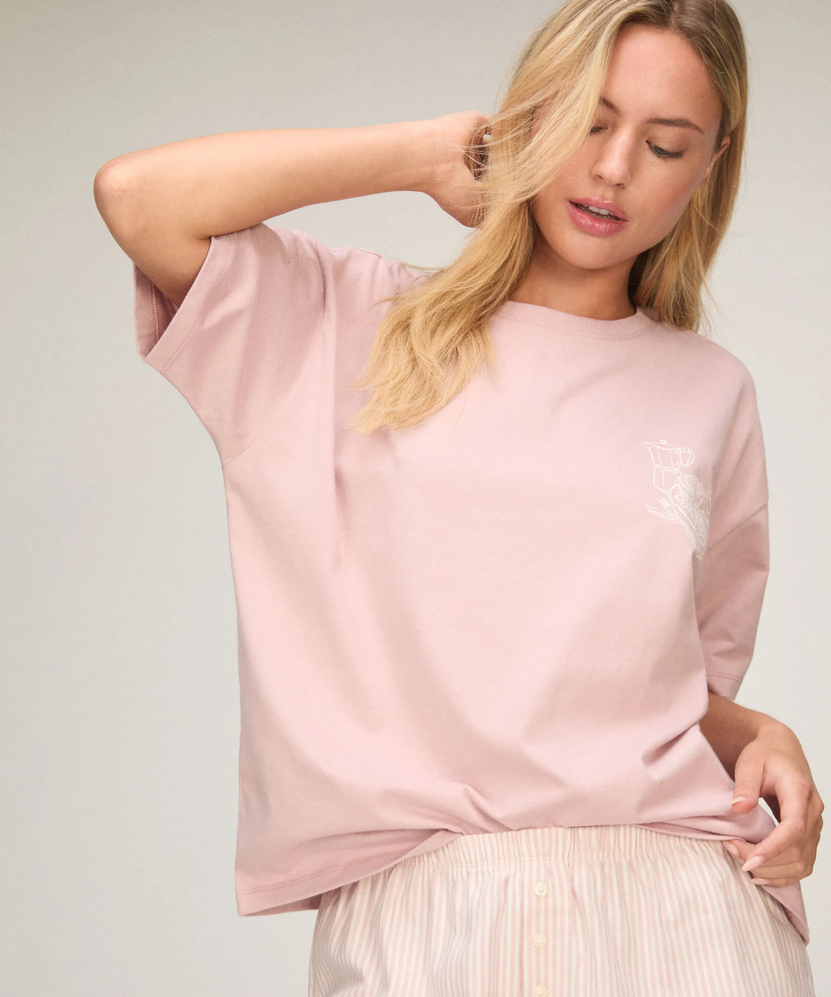 Hunkemoller Lotus Women Pyjama Set with Short And T-Shirt SKU: 306154_Lotus Image 01