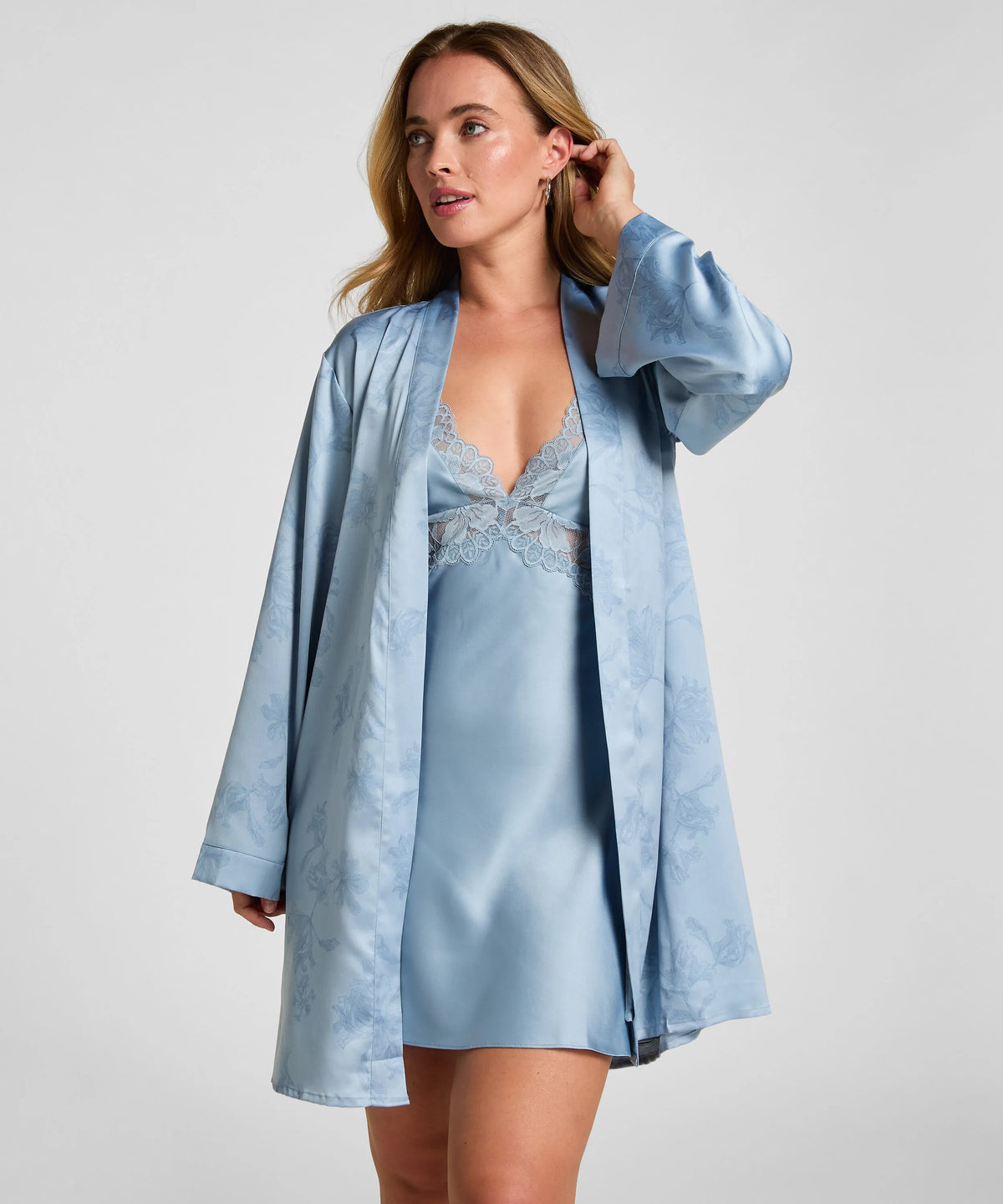 Hunkemoller Ashley Blue Women Slipdress Viktoria SKU: 306160_Ashley Blue Image 03