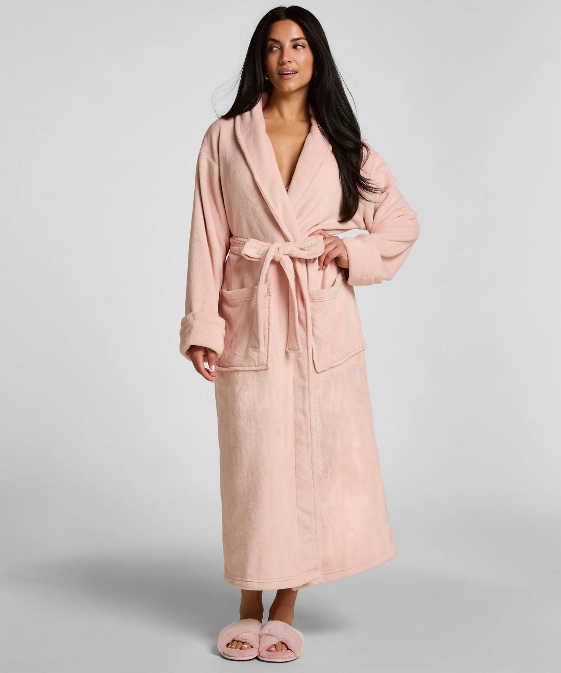 Hunkemoller Lotus Women Soft Fleece Bathrobe SKU: 306164_Lotus Image 01