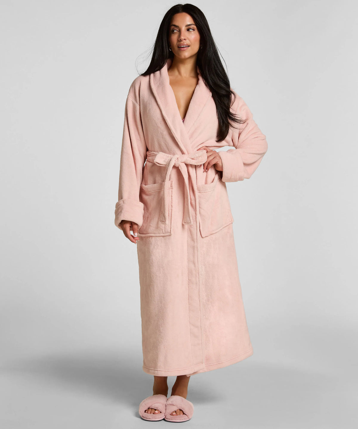 Hunkemoller Lotus Women Soft Fleece Bathrobe SKU: 306164_Lotus Image 01