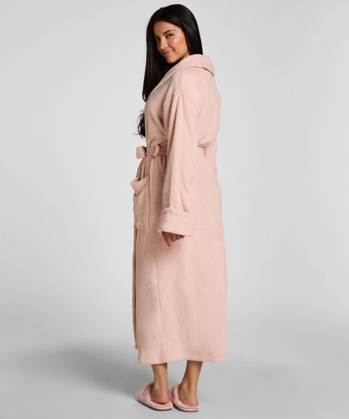 Hunkemoller Lotus Women Soft Fleece Bathrobe SKU: 306164_Lotus Image 03
