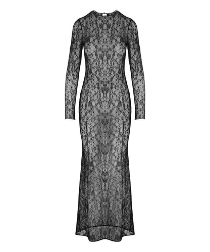 Hunkemoller Caviar Women Slipdress Allover Lace SKU: 306175_Caviar Image 07