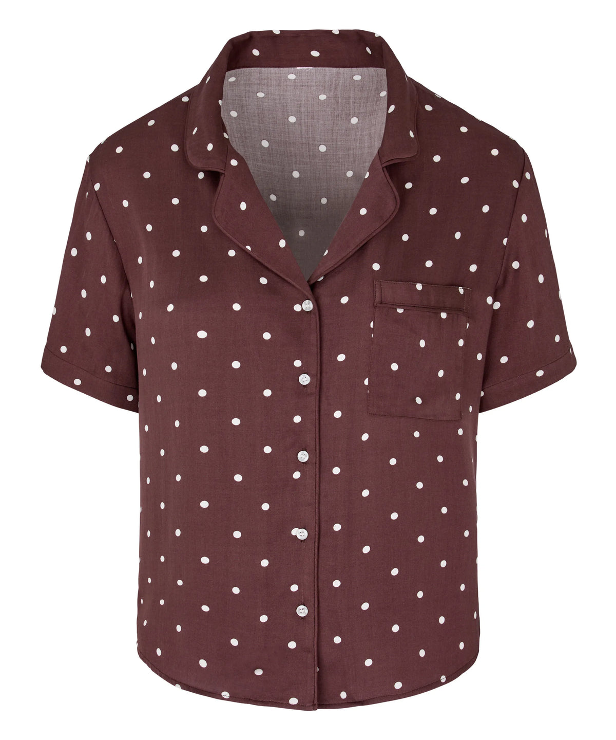 Hunkemoller Deep Mahogany Women Pyjama Jacket Satin SKU: 306180_Deep Mahogany Image 05