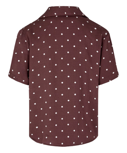 Hunkemoller Deep Mahogany Women Pyjama Jacket Satin SKU: 306180_Deep Mahogany Image 06
