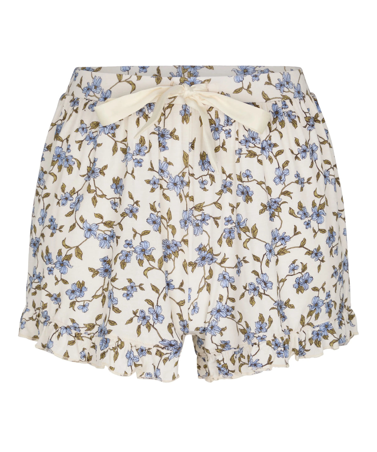 Hunkemoller Winter White Women Jersey Ruffled Shorts SKU: 306181_Winter White Image 04