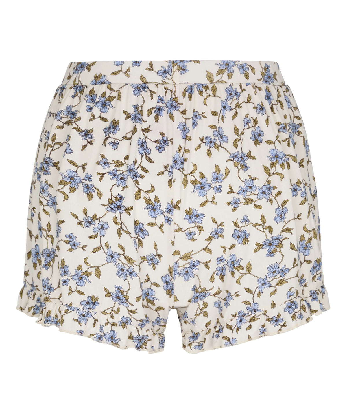 Hunkemoller Winter White Women Jersey Ruffled Shorts SKU: 306181_Winter White Image 05