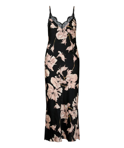 Hunkemoller Caviar Women Slipdress Long Flower SKU: 306183_Caviar Image 04