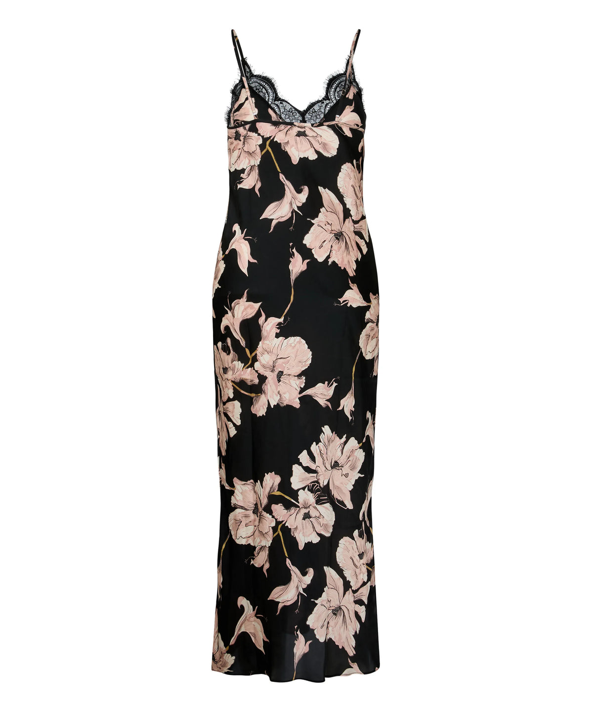 Hunkemoller Caviar Women Slipdress Long Flower SKU: 306183_Caviar Image 05
