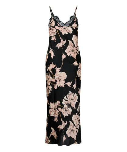 Hunkemoller Caviar Women Slipdress Long Flower SKU: 306183_Caviar Image 05