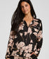 Hunkemoller Caviar Women Satin Jacket Flower SKU: 306184_Caviar Image 01