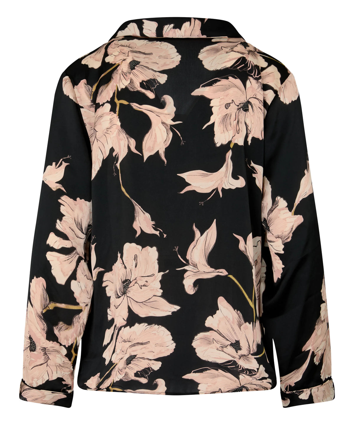 Hunkemoller Caviar Women Satin Jacket Flower SKU: 306184_Caviar Image 06