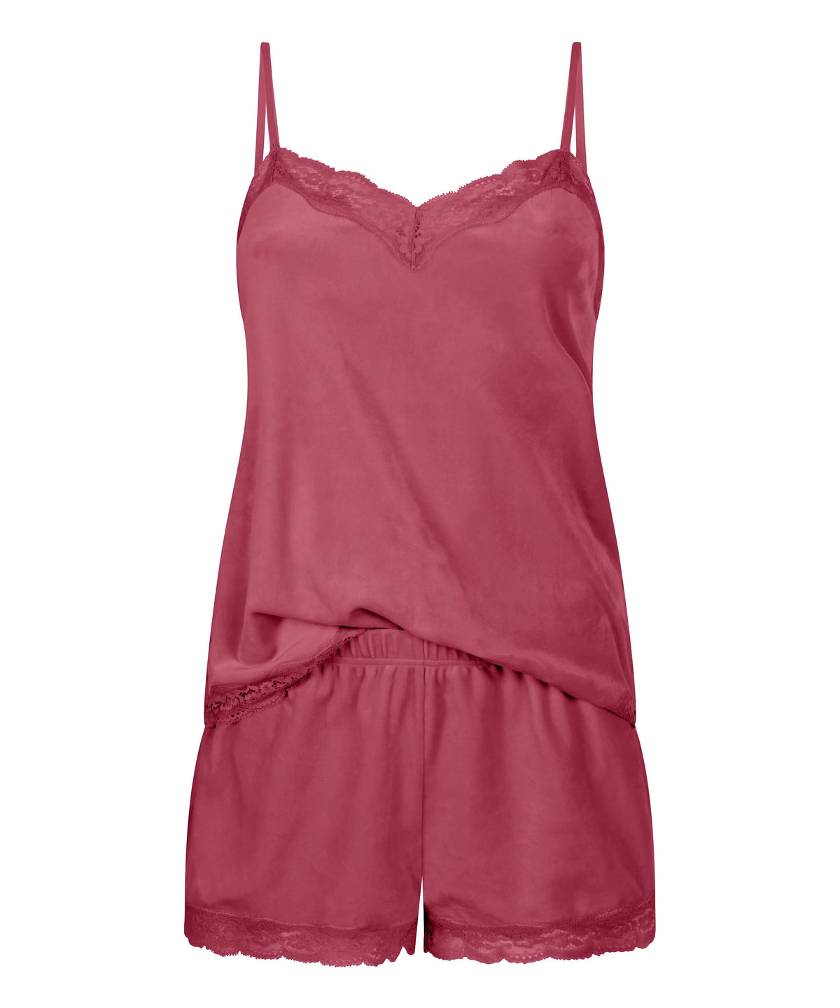 Hunkemoller Rose Wine Women Velours Pyjama Set SKU: 306198_Rose Wine Image 04