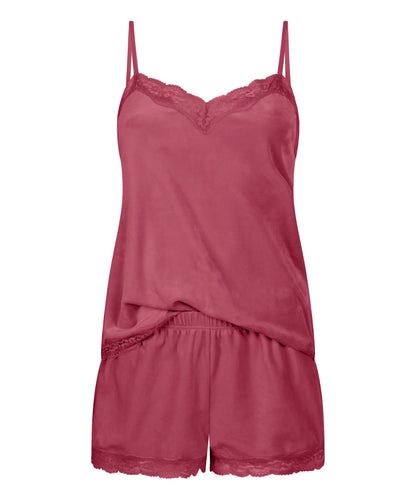 Hunkemoller Rose Wine Women Velours Pyjama Set SKU: 306198_Rose Wine Image 04