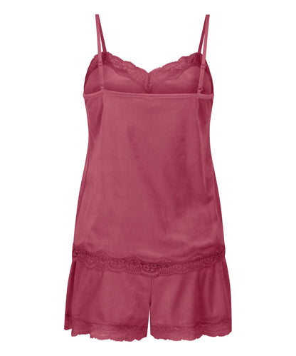 Hunkemoller Rose Wine Women Velours Pyjama Set SKU: 306198_Rose Wine Image 05