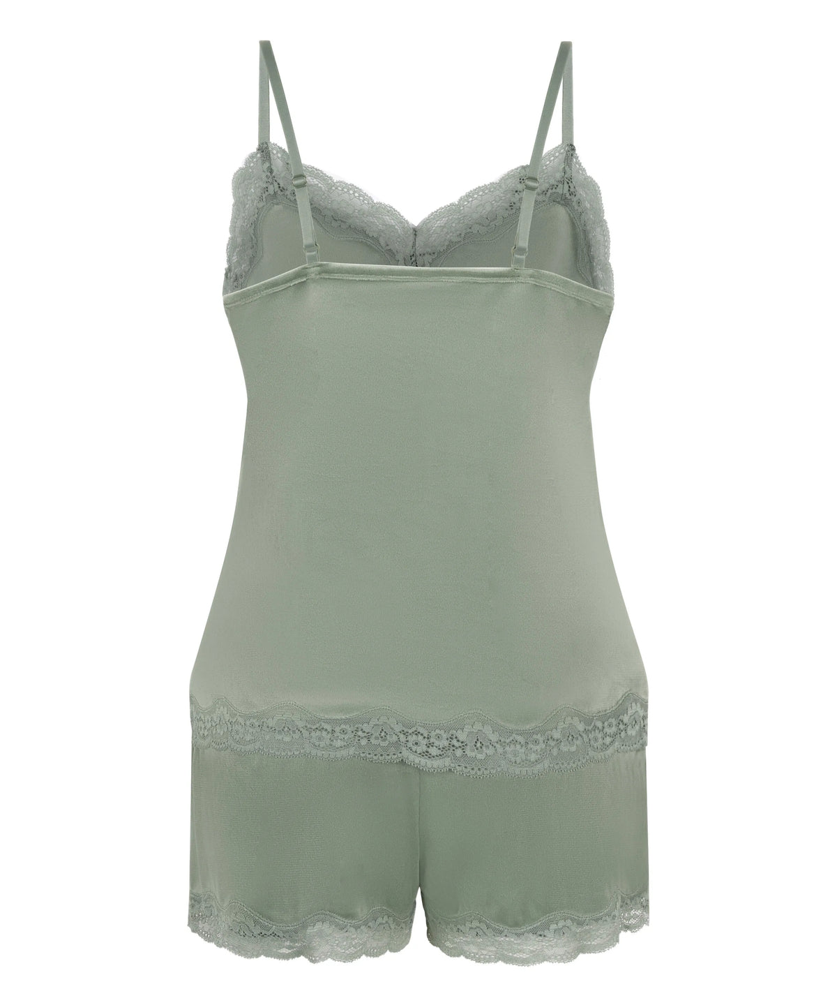 Hunkemoller Dark Olive Women Velours Pyjama Set SKU: 306199_Dark Olive Image 05