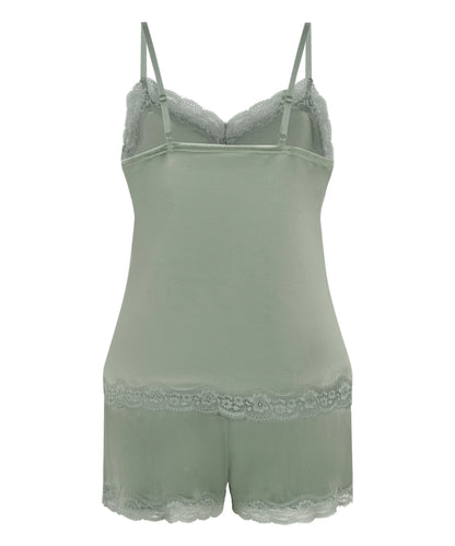 Hunkemoller Dark Olive Women Velours Pyjama Set SKU: 306199_Dark Olive Image 05