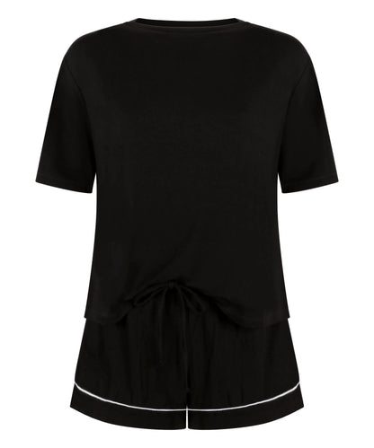 Hunkemoller Black Women Pyjama Set Jersey Essential SKU: 306200_Black Image 05