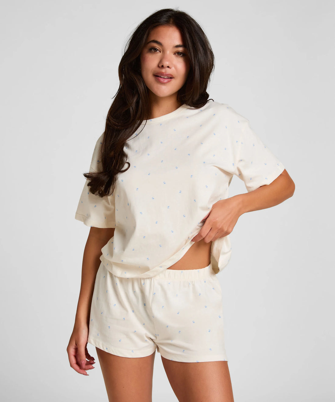 Hunkemoller Gardenia Women Pyjama Set Cotton SKU: 306208_Gardenia Image 01