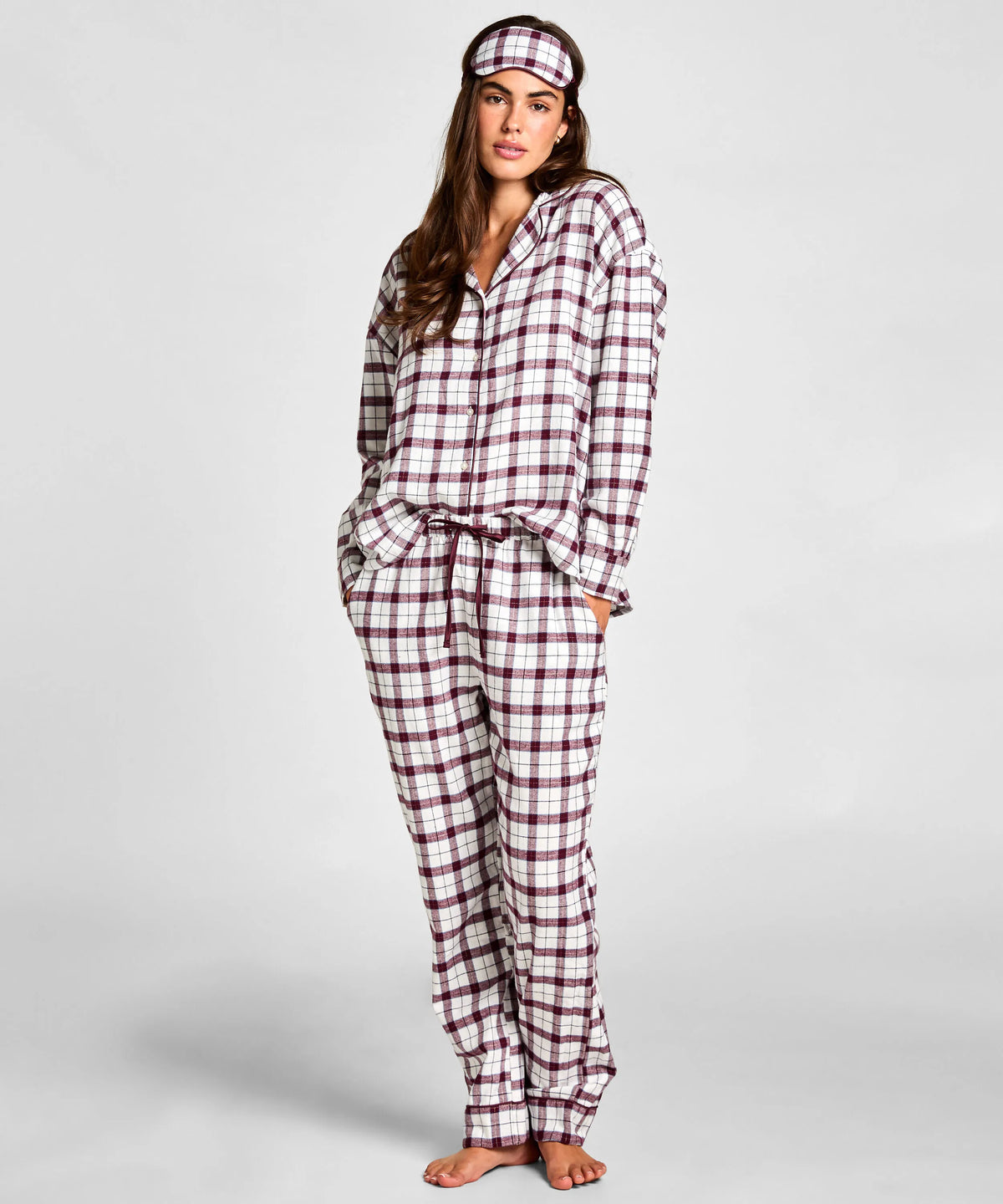 Hunkemoller Gardenia Women Pyjama Set with Eyemask SKU: 306211_Gardenia Image 03