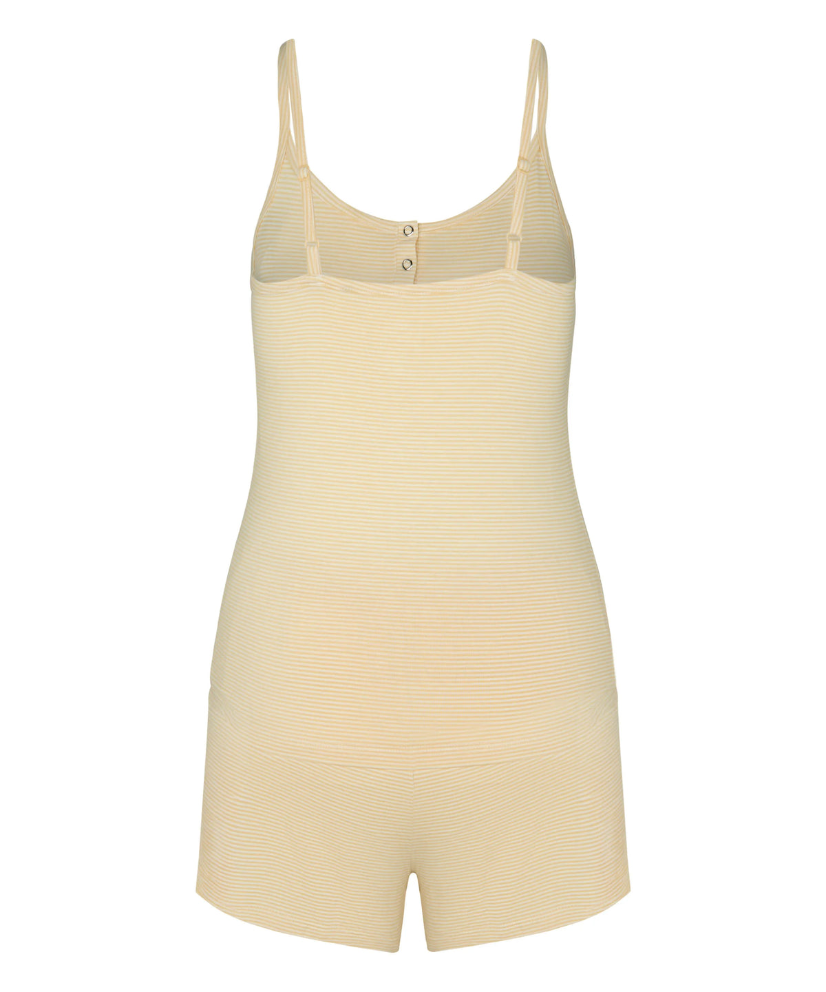 Hunkemoller Vanilla Women Pyjama Set Striped Henley SKU: 306213_Vanilla Image 05