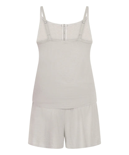 Hunkemoller Vapor Blue Women Pyjama Set Striped Henley SKU: 306214_Vapor Blue Image 06