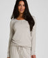 Hunkemoller Vapor Blue Women Pyjama Set Striped Henley SKU: 306215_Vapor Blue Image 01