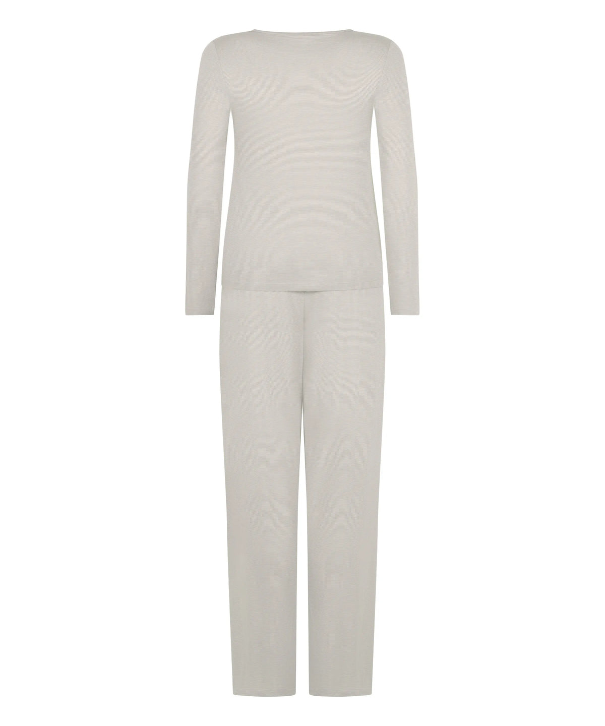 Hunkemoller Vapor Blue Women Pyjama Set Striped Henley SKU: 306215_Vapor Blue Image 06