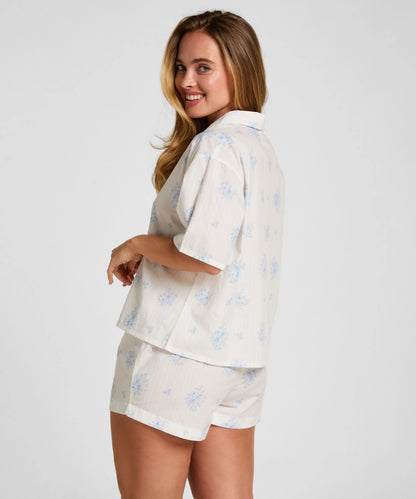 Hunkemoller Gardenia Women Pyjama Set Woven Print SKU: 306216_Gardenia Image 03