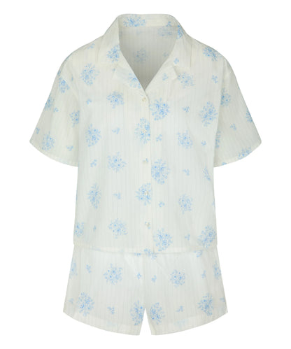 Hunkemoller Gardenia Women Pyjama Set Woven Print SKU: 306216_Gardenia Image 04