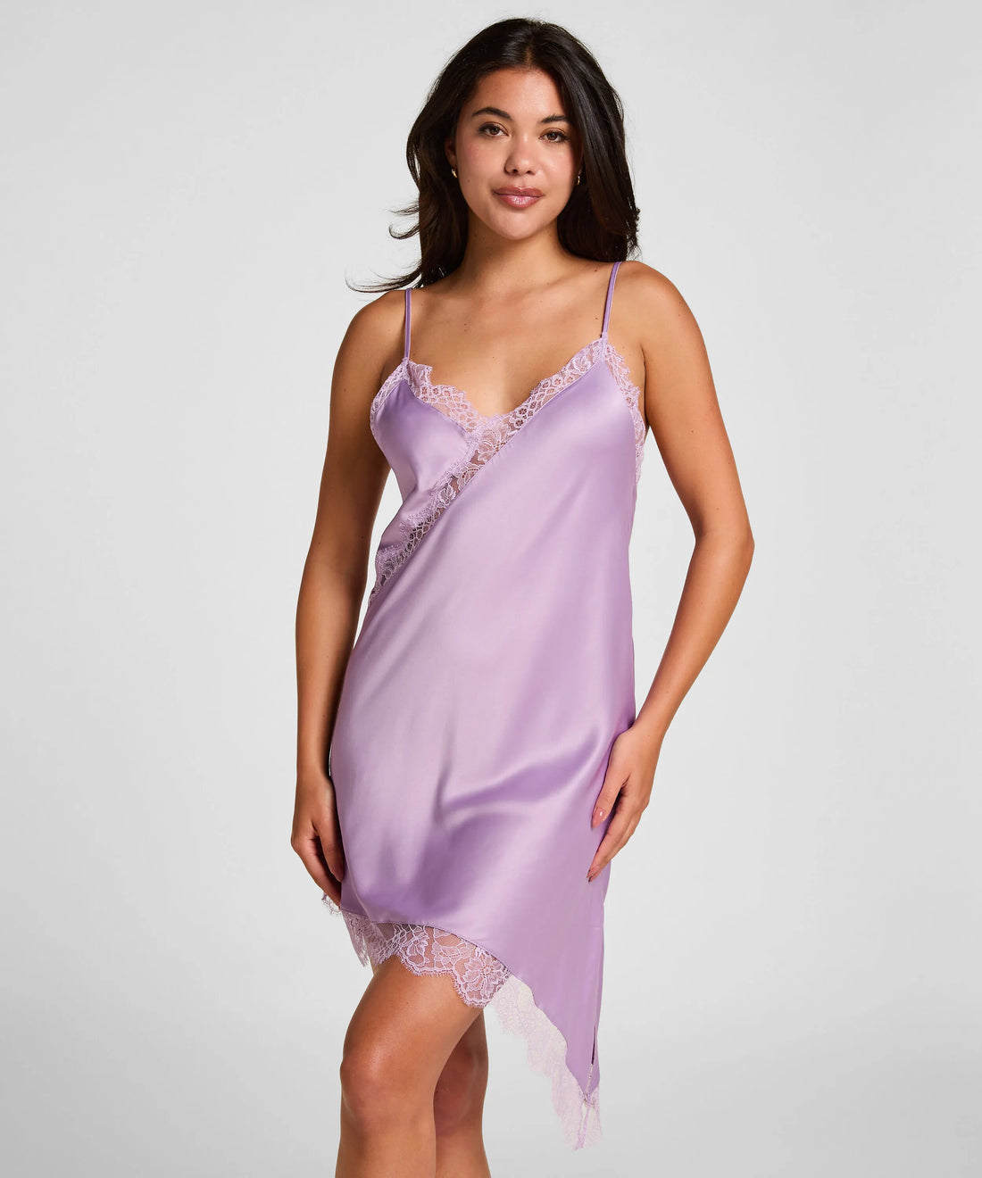 Hunkemoller Regal Orchid Women Slipdress Asymmetric SKU: 306217_Regal Orchid Image 01