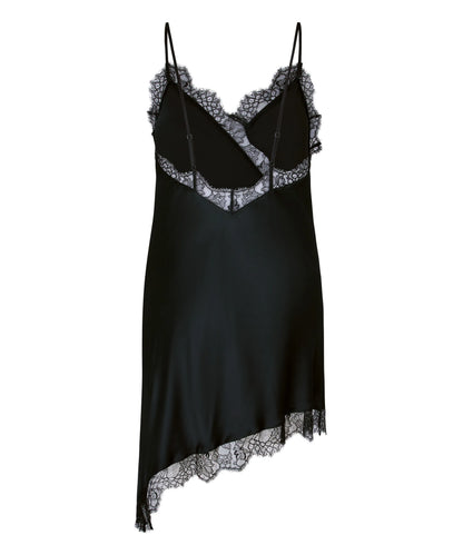 Hunkemoller Caviar Women Slipdress Asymmetric SKU: 306218_Caviar Image 05