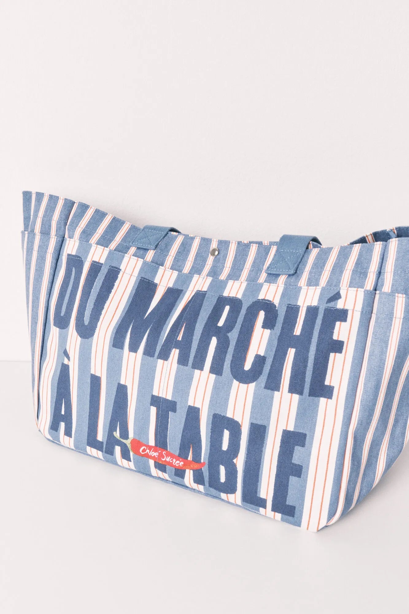 Women Secret Light Blue Women Striped Cotton Shopper Bag SKU: 3063296_16 Image 02