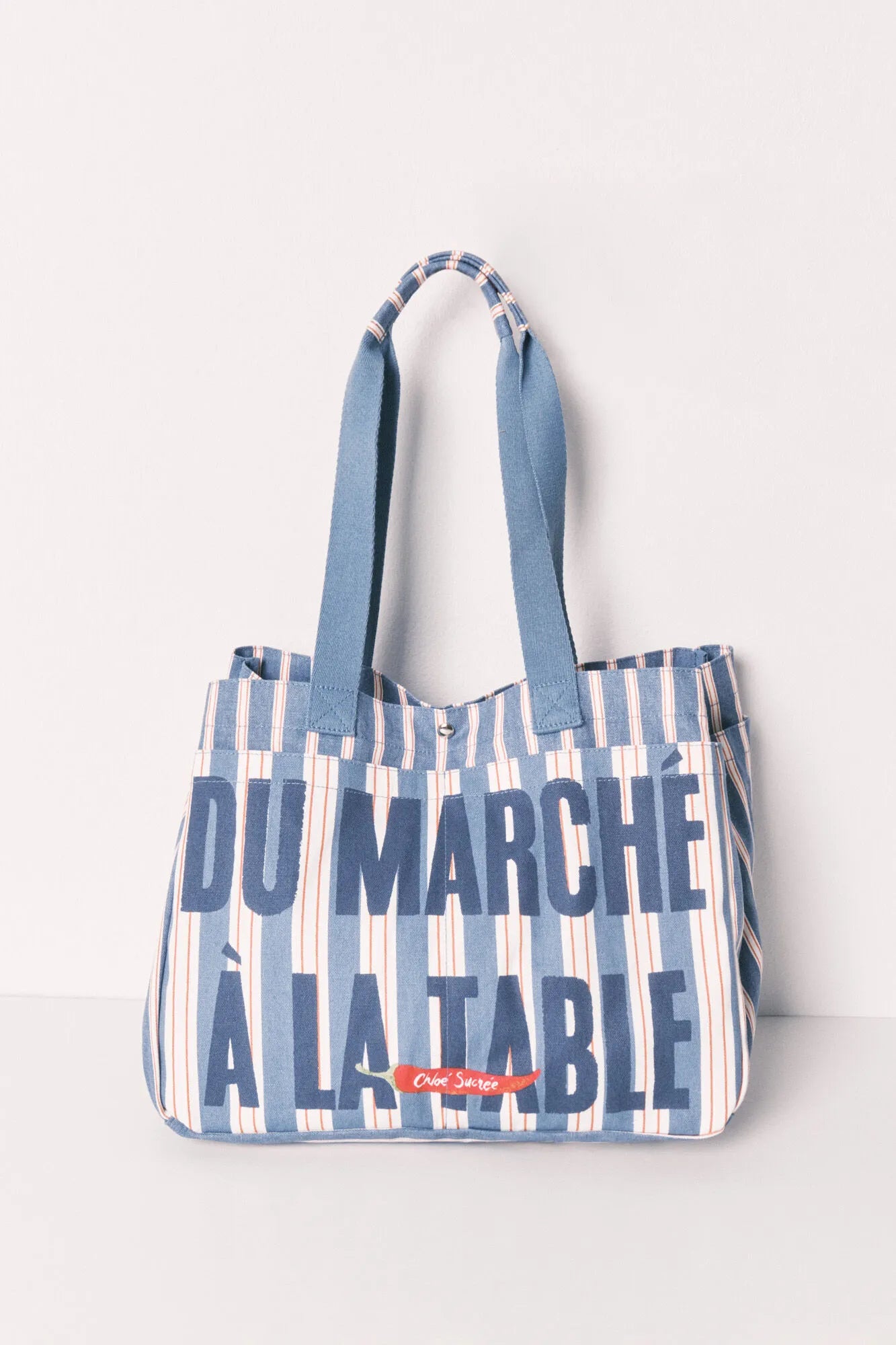 Women Secret Light Blue Women Striped Cotton Shopper Bag SKU: 3063296_16 Image 04