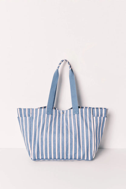 Women Secret Light Blue Women Striped Cotton Shopper Bag SKU: 3063296_16 Image 05