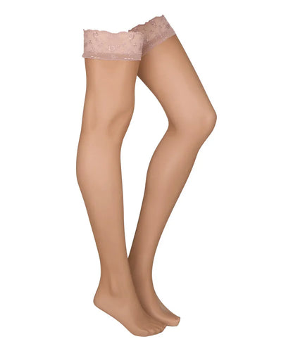 Hunkemoller Adobe Rose Women Stay Up 15 Denier Brigitte SKU: 306330_Adobe Rose Image 05
