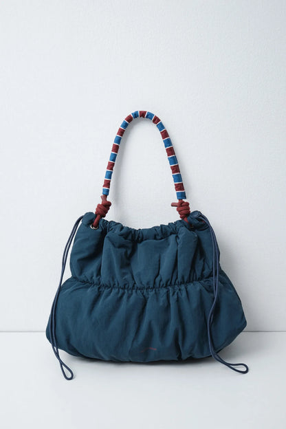 Women Secret Dark Blue Women Blue Multicoloured Handle Ruched Handbag SKU: 3064307_11 Image 01