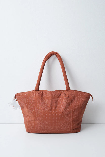 Women Secret Medium Brown Women Bandana Print Puffer Large Handbag SKU: 3064310_31 Image 04
