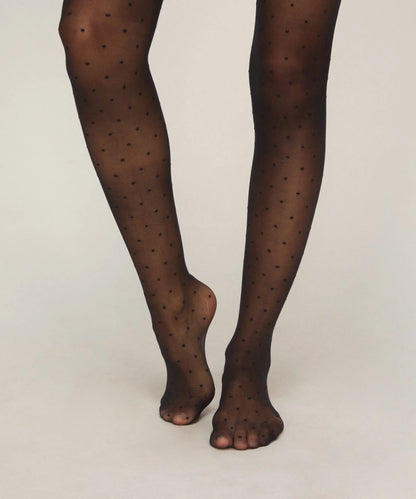 Hunkemoller Black Women Stay Up 15 Denier Dots SKU: 306915_Black Image 06