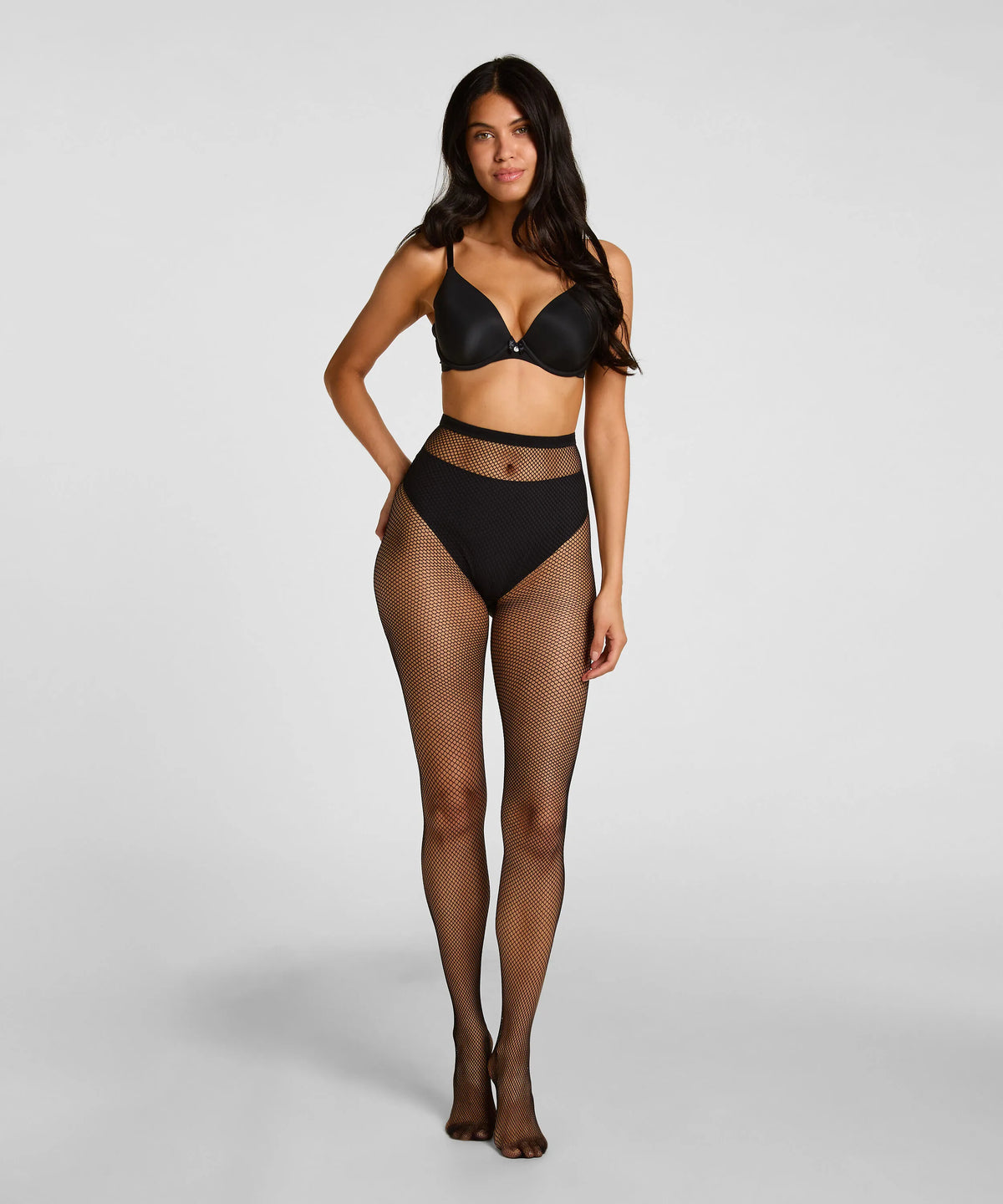 Hunkemoller Black Women Tights Fishnet SKU: 306918_Black Image 01