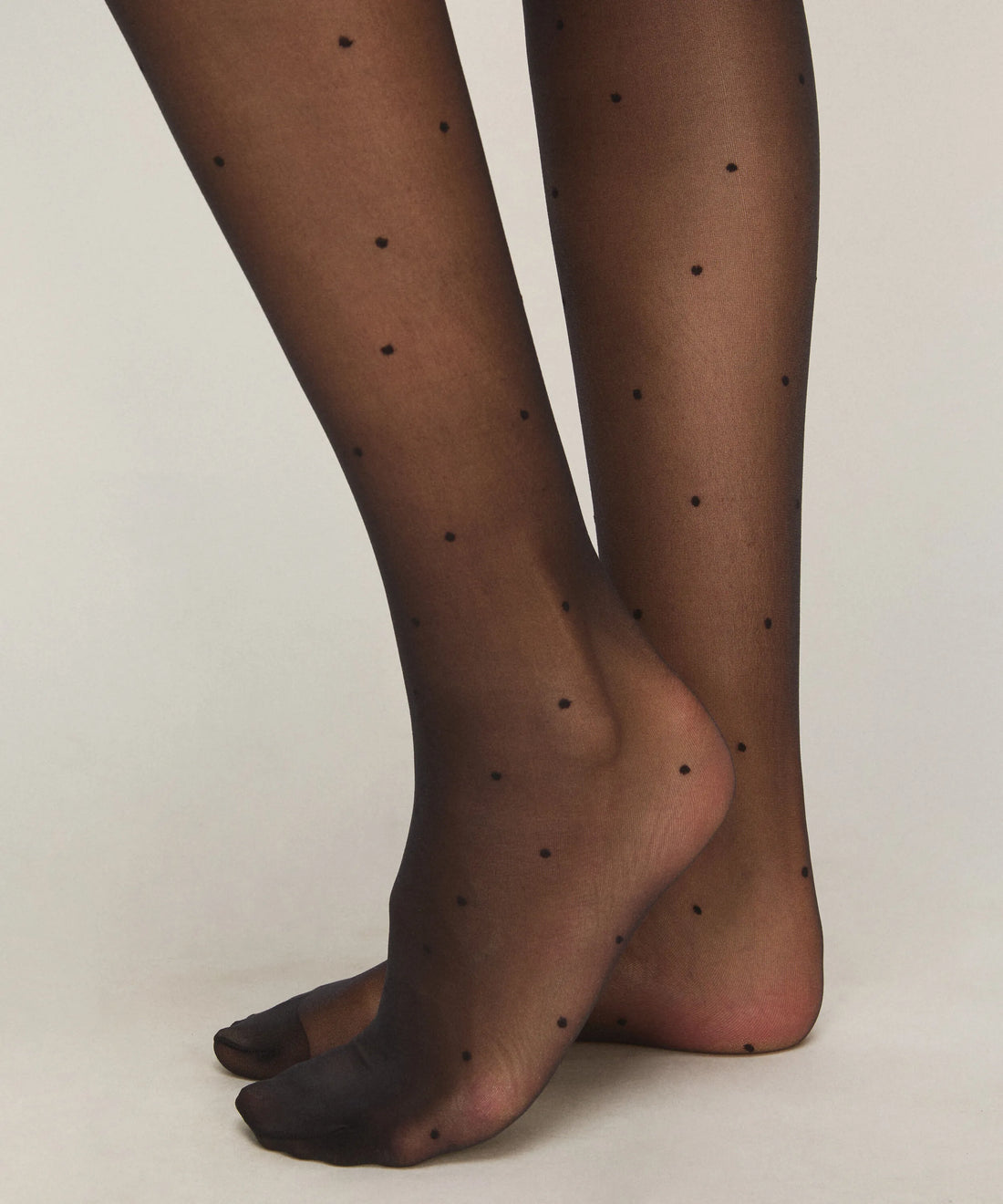 Hunkemoller Black Women Tights 15 Denier Dots SKU: 306936_Black Image 01