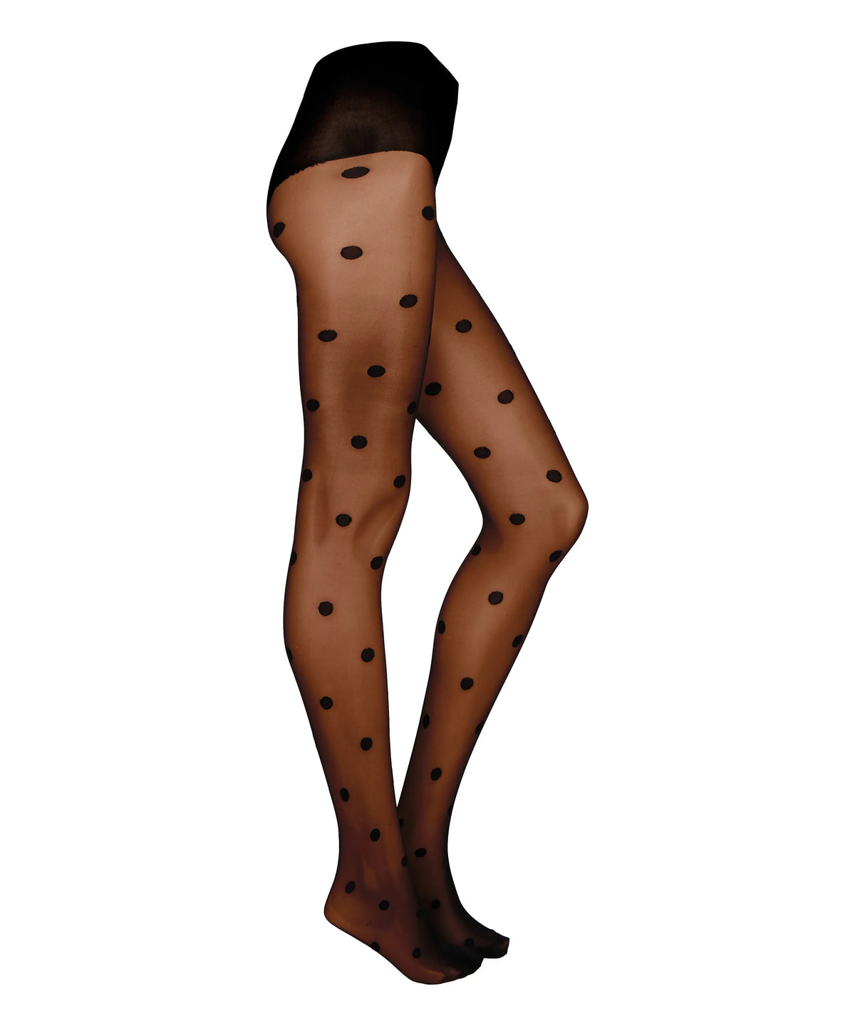 Hunkemoller Black Women Tights 15 Denier Dots SKU: 306948_Black Image 04