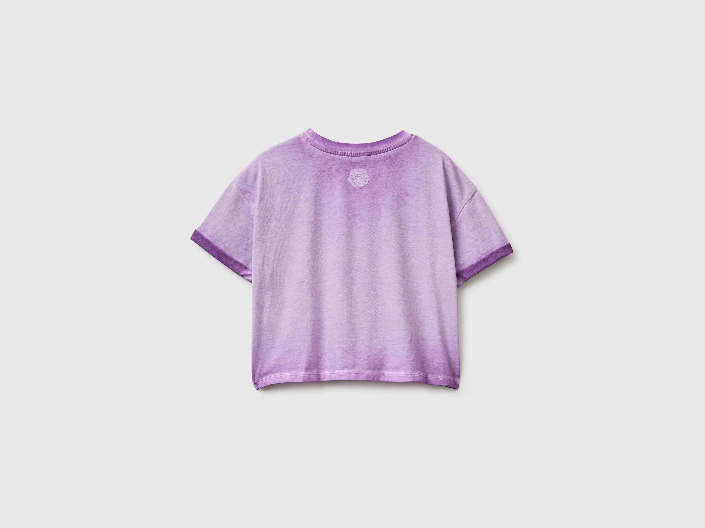 Benetton Purple Girls T-Shirt with Print and Knot SKU: 3085C10T3_63L Image 02