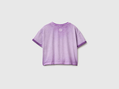 Benetton Purple Girls T-Shirt with Print and Knot SKU: 3085C10T3_63L Image 02