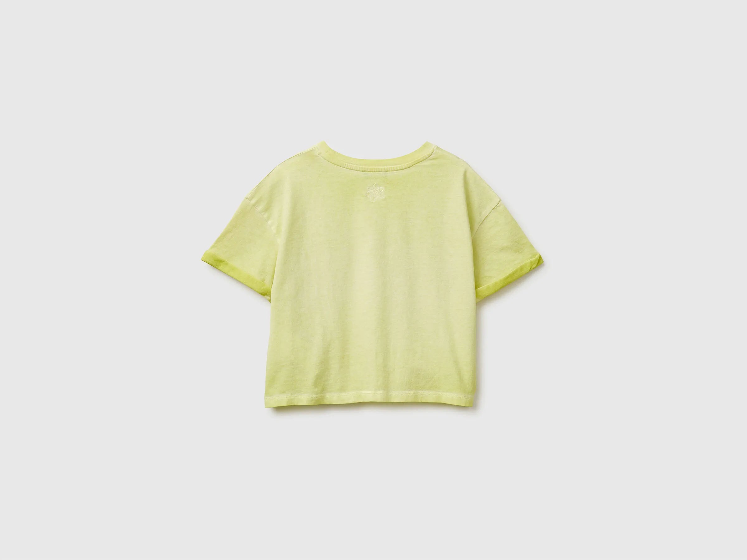 Benetton Yellow Girls T-Shirt with Print and Knot SKU: 3085C10T3_6M4 Image 02