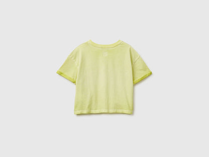 Benetton Yellow Girls T-Shirt with Print and Knot SKU: 3085C10T3_6M4 Image 02