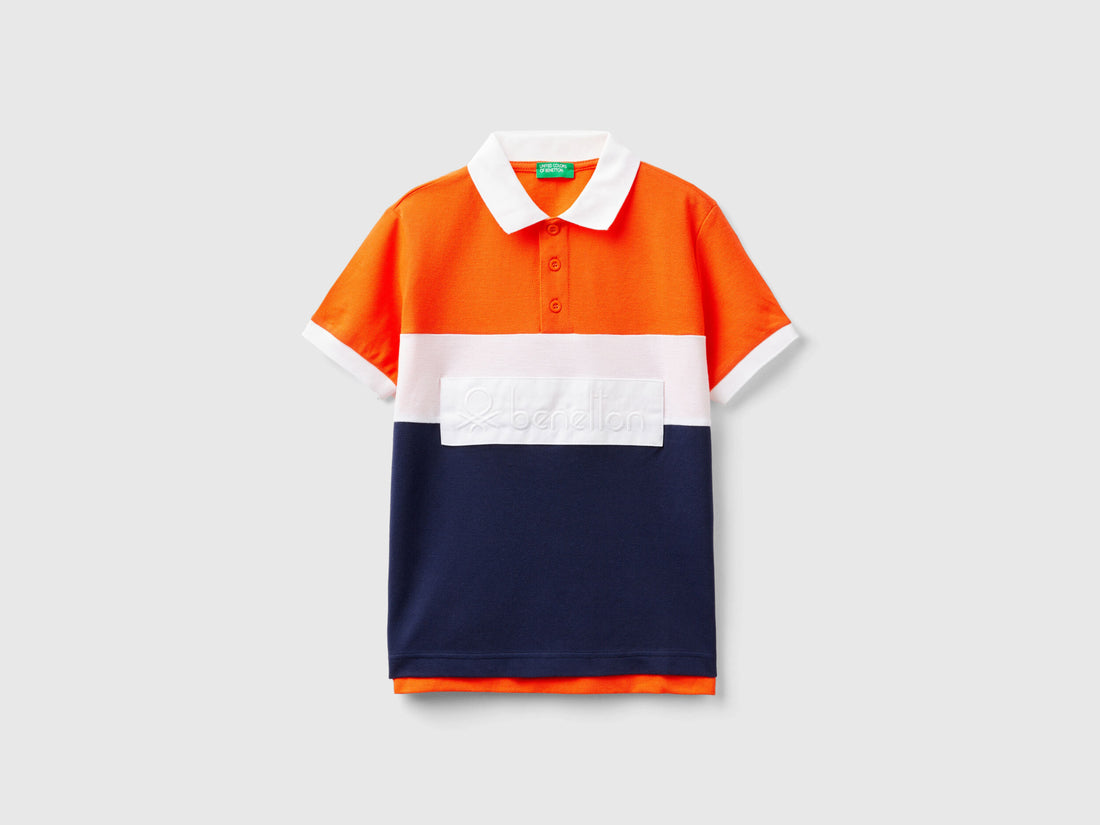 Color Block Polo Shirt In Organic Cotton_3088C301G_29E_01